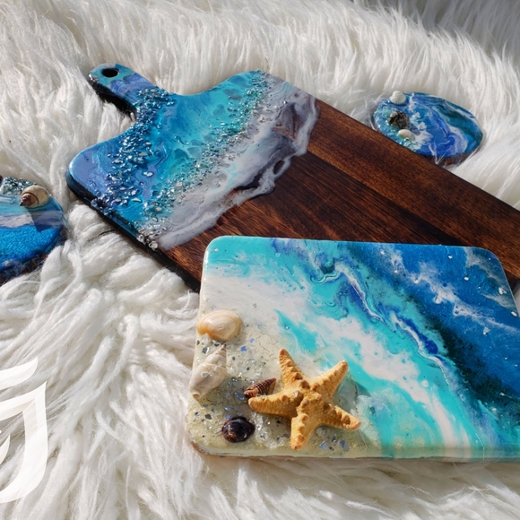 HP🥳Handmade Cutting Board Coaster Dining Kitchen - Picture 6 of 6